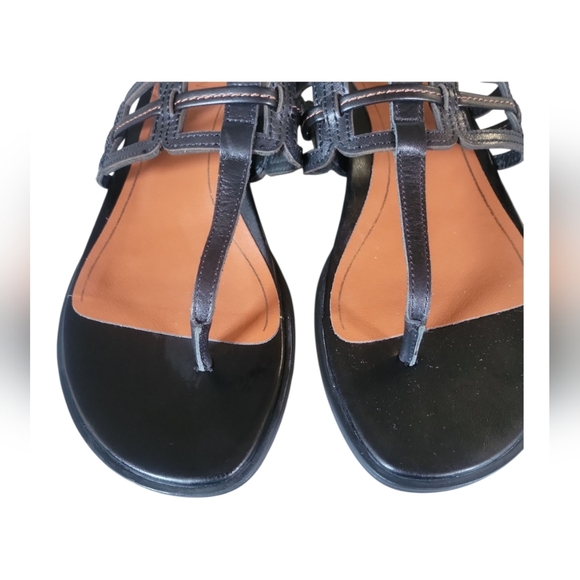 Vionic Alvana Black Women's Leather Geometic Cutout Thong  Sandals Sz 8 - Picture 5 of 9